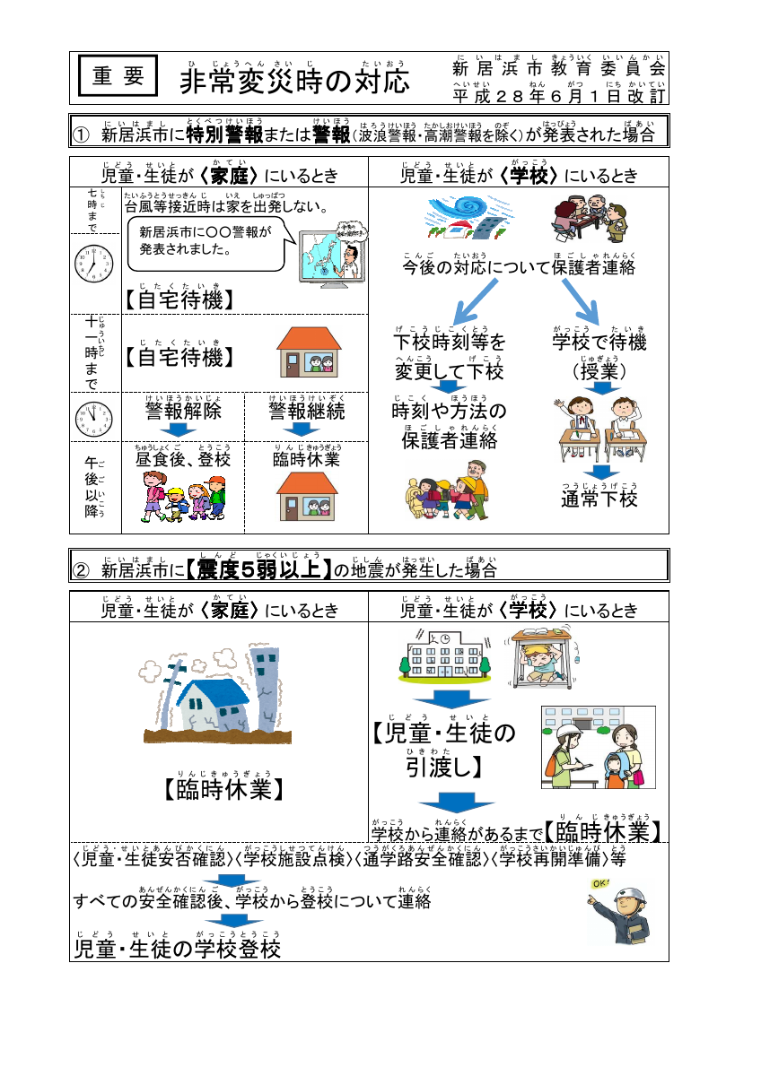 ② 非常変災時の対応(イラスト版）.pdfの1ページ目のサムネイル